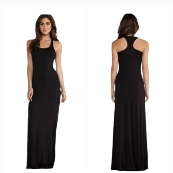 Bella LUXX Dresses | Bella LUXX Black Jersey Fine Knit Racerback Maxi Dress Size Small | Color: Black | Size: S | Kimi4865'S Closet